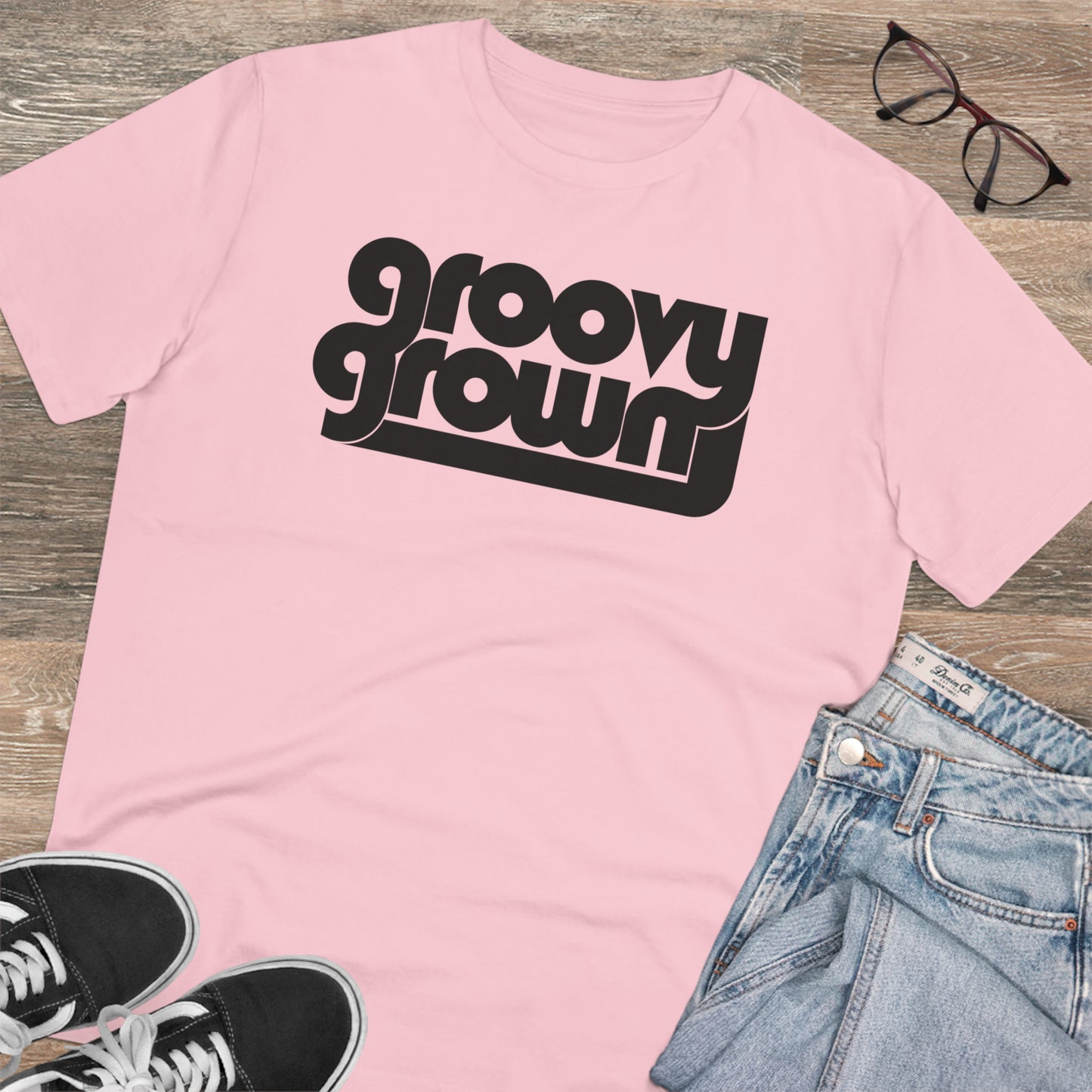 GROOVY GROWN - BLACK LOGO - Organic Creator T-shirt - Unisex
