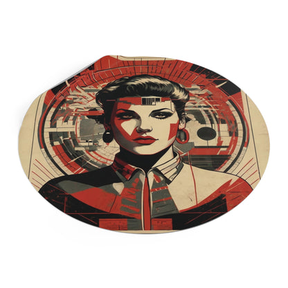 CHIC - Retro Pop Art Woman Round Vinyl Sticker — 4