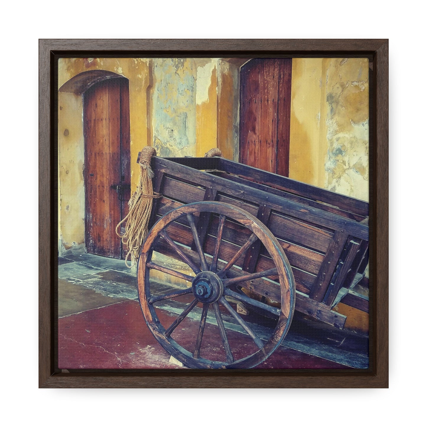 ANITQUE CART PRINT - Gallery Canvas Wraps, Square Frame