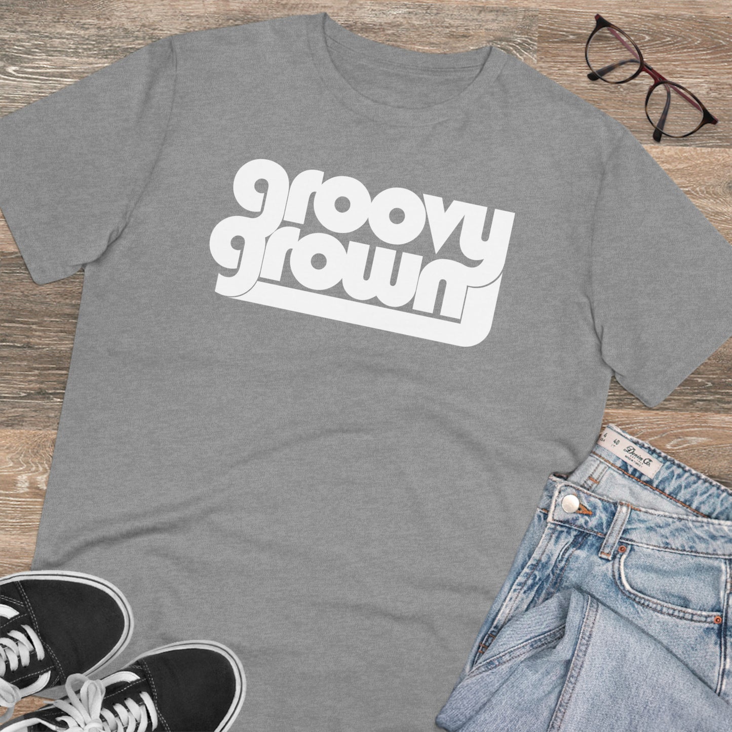 GROOVY GROWN - WHITE LOGO - Organic Creator T-shirt - Unisex