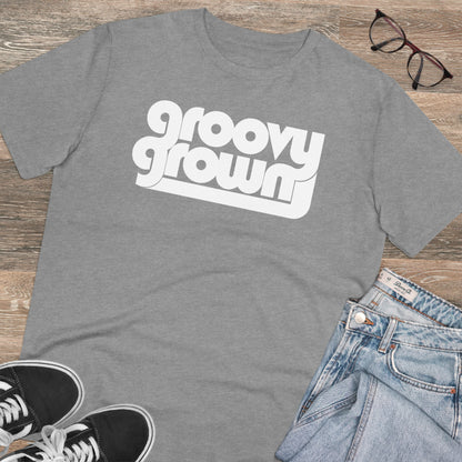 GROOVY GROWN - WHITE LOGO - Organic Creator T-shirt - Unisex