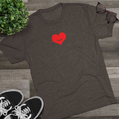 +HEART SMILE RED - Unisex Tri-Blend Crew Tee