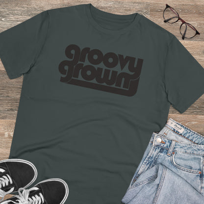 GROOVY GROWN - BLACK LOGO - Organic Creator T-shirt - Unisex