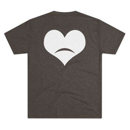 -HEART FROWN WHITE- Unisex Tri-Blend Crew Tee