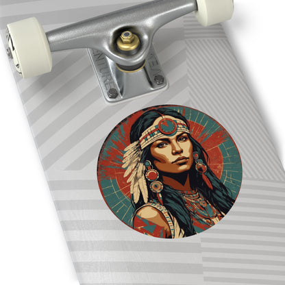 CHIC - Retro Pop Art Woman Round Vinyl Sticker — 8