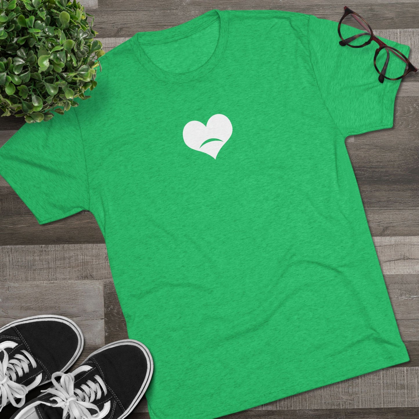 -HEART FROWN WHITE- Unisex Tri-Blend Crew Tee