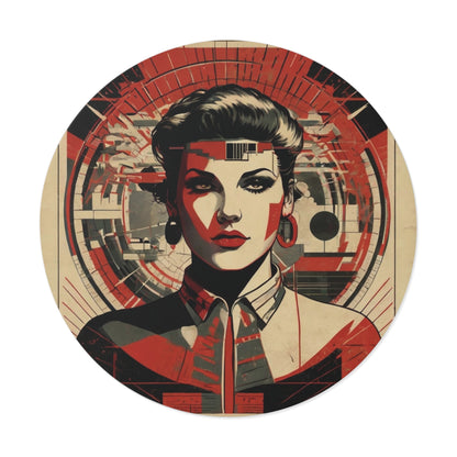 CHIC - Retro Pop Art Woman Round Vinyl Sticker — 4