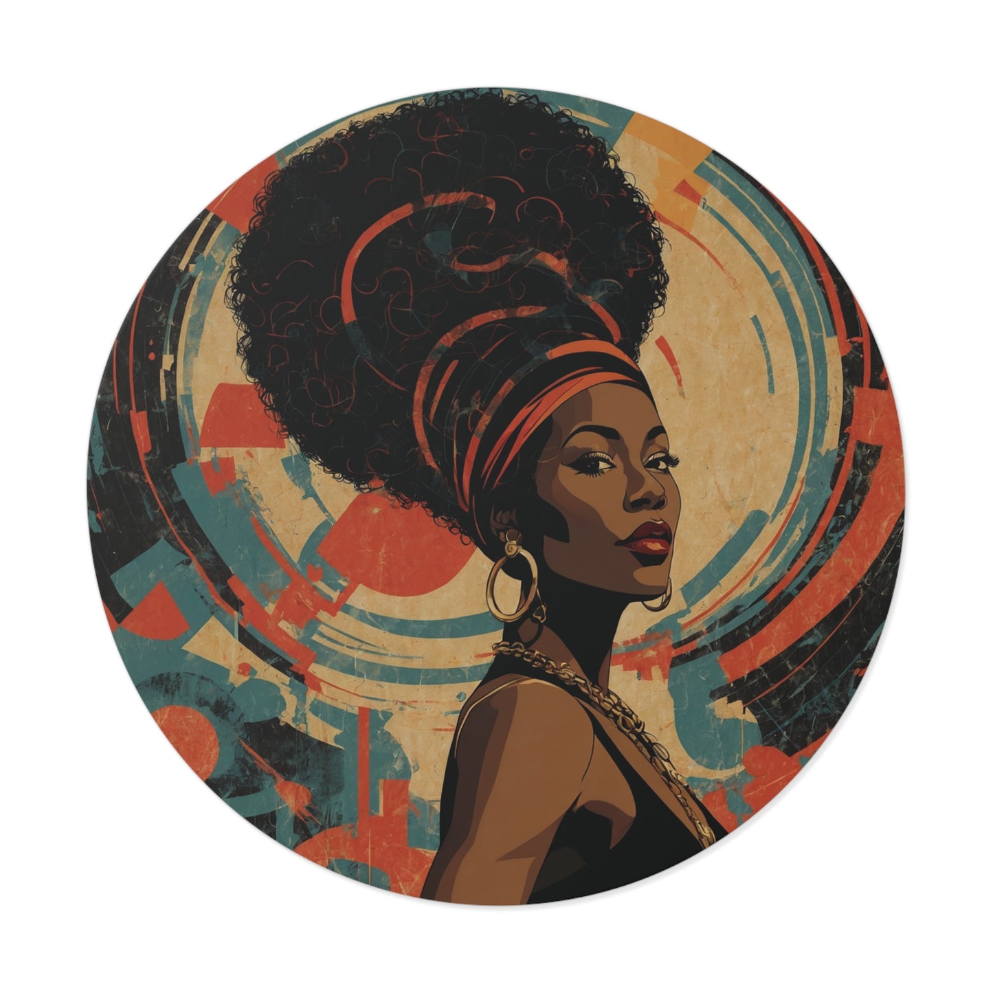 CHIC - Retro Pop Art Woman Round Vinyl Sticker — 10