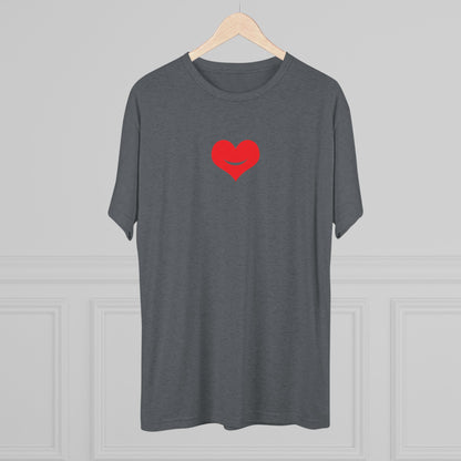 +HEART SMILE RED - Unisex Tri-Blend Crew Tee