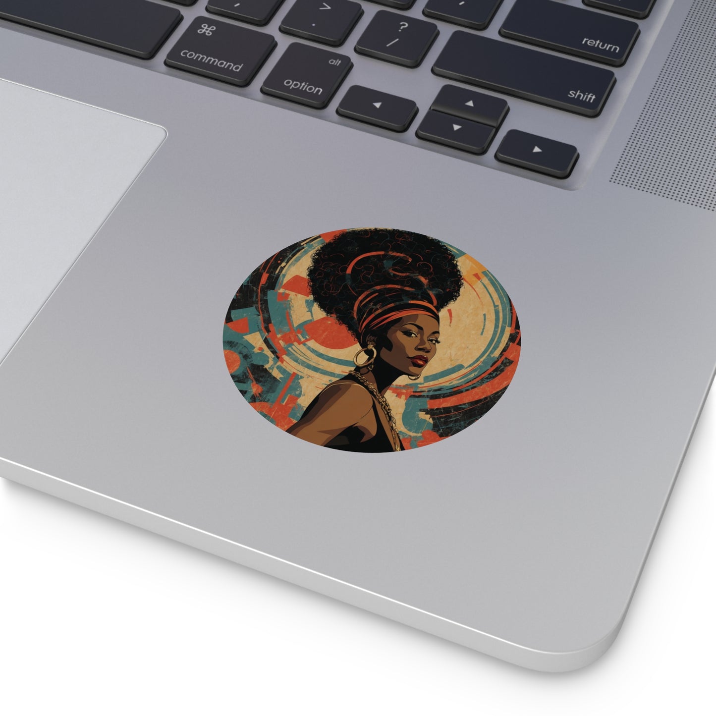CHIC - Retro Pop Art Woman Round Vinyl Sticker — 10