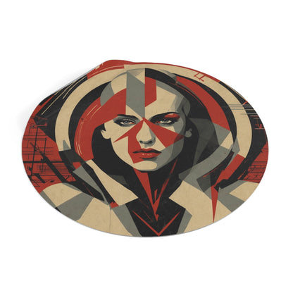 CHIC - Retro Pop Art Woman Round Vinyl Sticker — 2