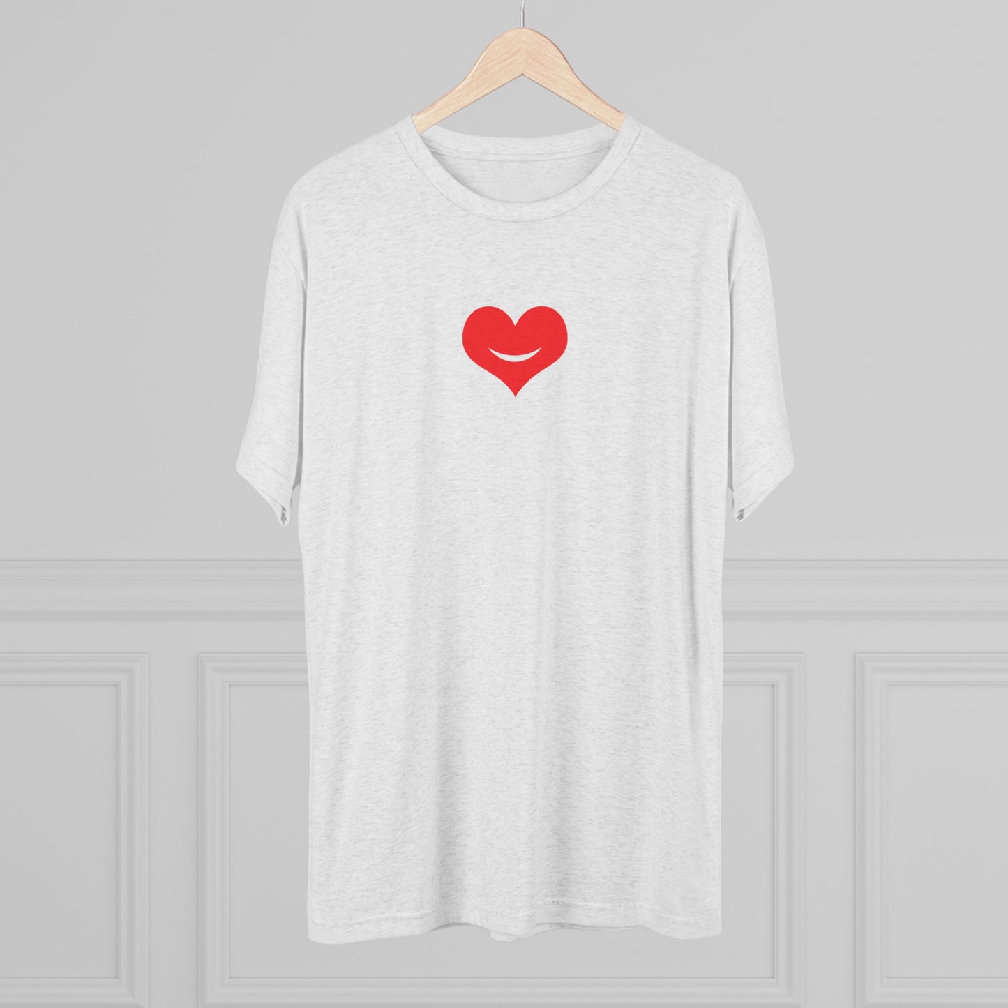 +HEART SMILE RED - Unisex Tri-Blend Crew Tee