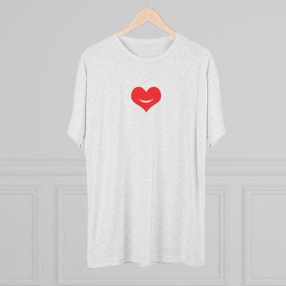 +HEART SMILE RED - Unisex Tri-Blend Crew Tee