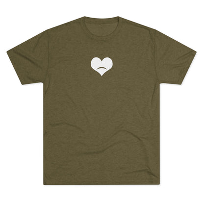 -HEART FROWN WHITE- Unisex Tri-Blend Crew Tee