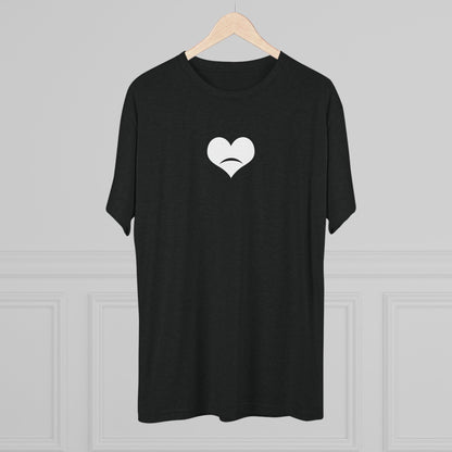 -HEART FROWN WHITE- Unisex Tri-Blend Crew Tee