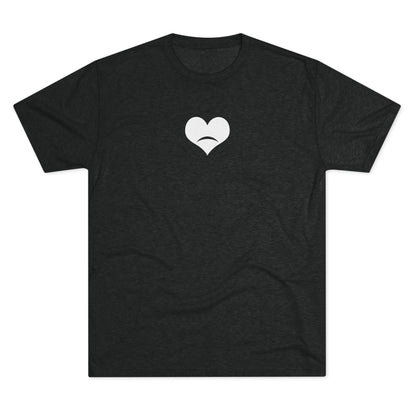 -HEART FROWN WHITE- Unisex Tri-Blend Crew Tee