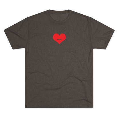 +HEART SMILE RED - Unisex Tri-Blend Crew Tee