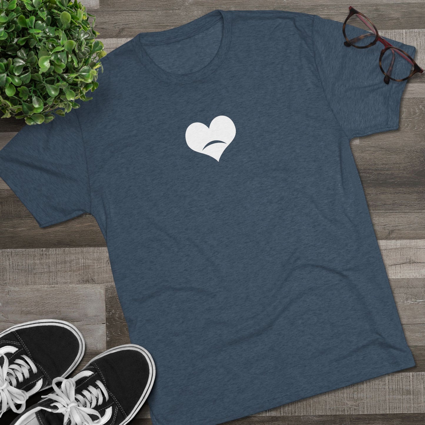 -HEART FROWN RED - Unisex Tri-Blend Crew Tee