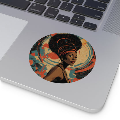 CHIC - Retro Pop Art Woman Round Vinyl Sticker — 10