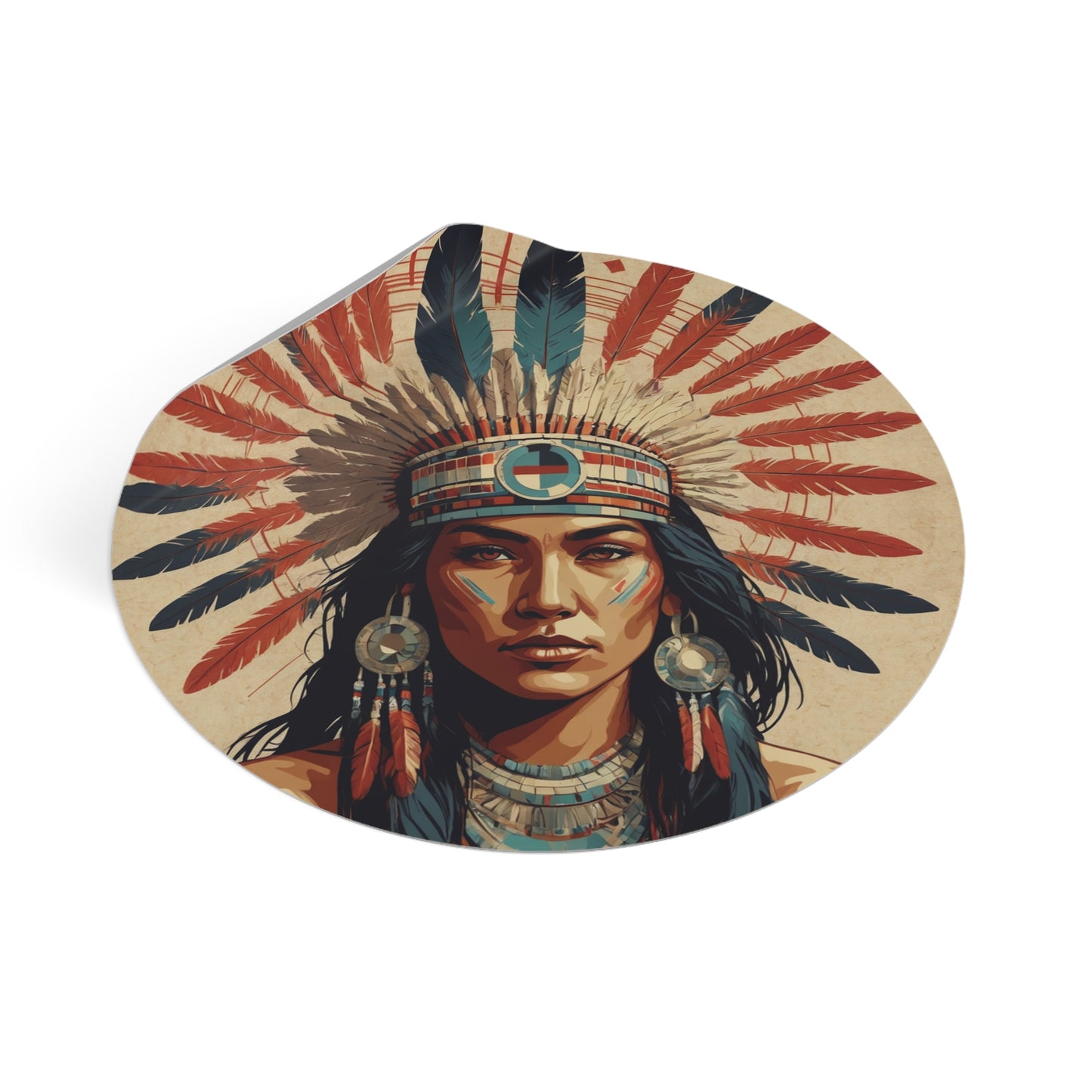 CHIC - Retro Pop Art Woman Round Vinyl Sticker — 12
