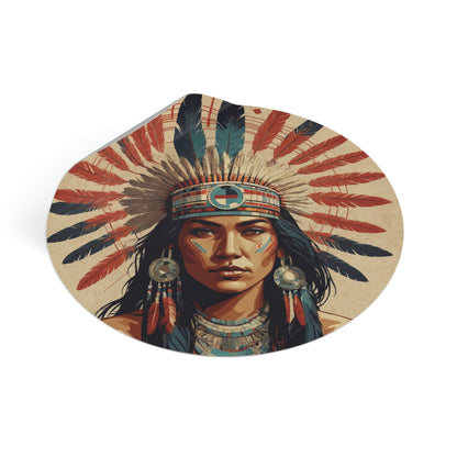 CHIC - Retro Pop Art Woman Round Vinyl Sticker — 12