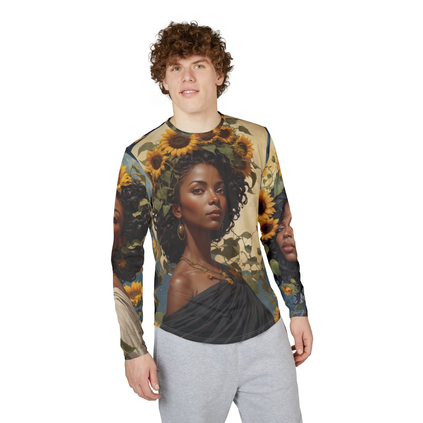 Sunflower Art Long Sleeve Shirt_2