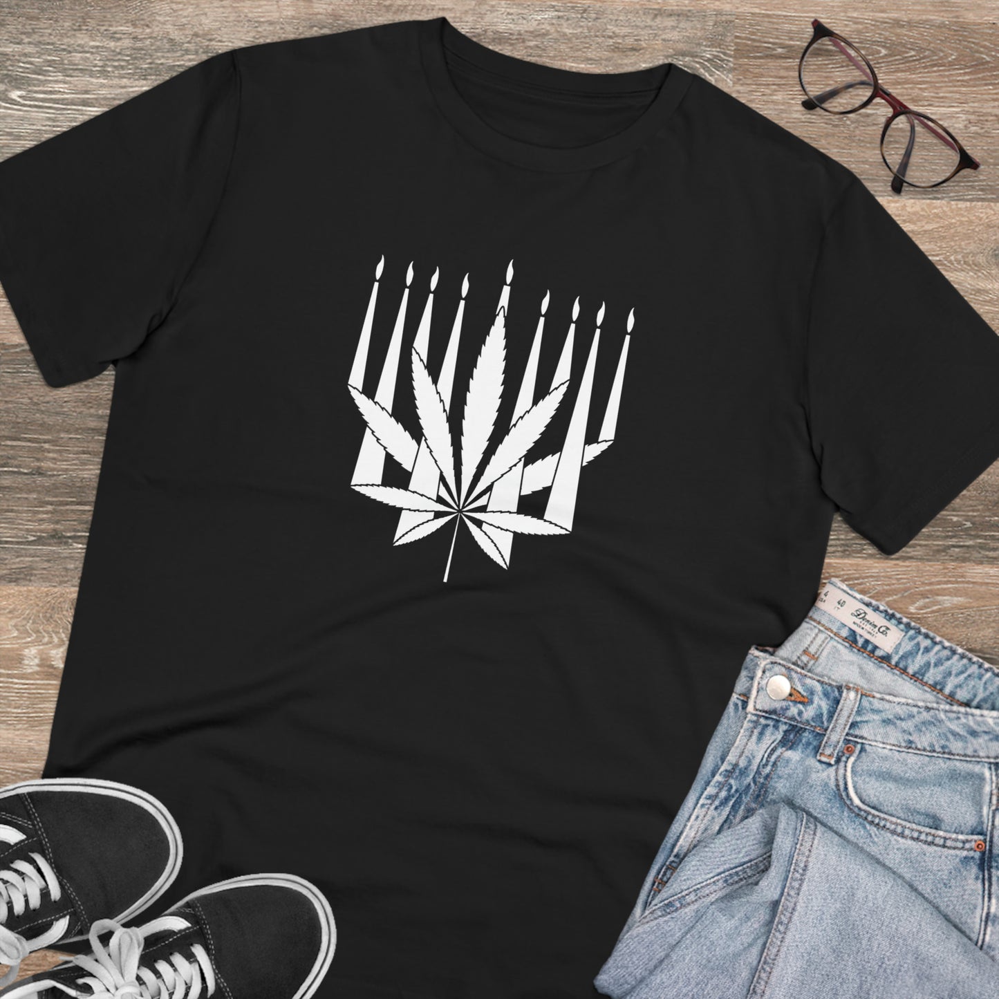 MENORAHJUANA-WHITE - Organic Creator T-shirt - Unisex