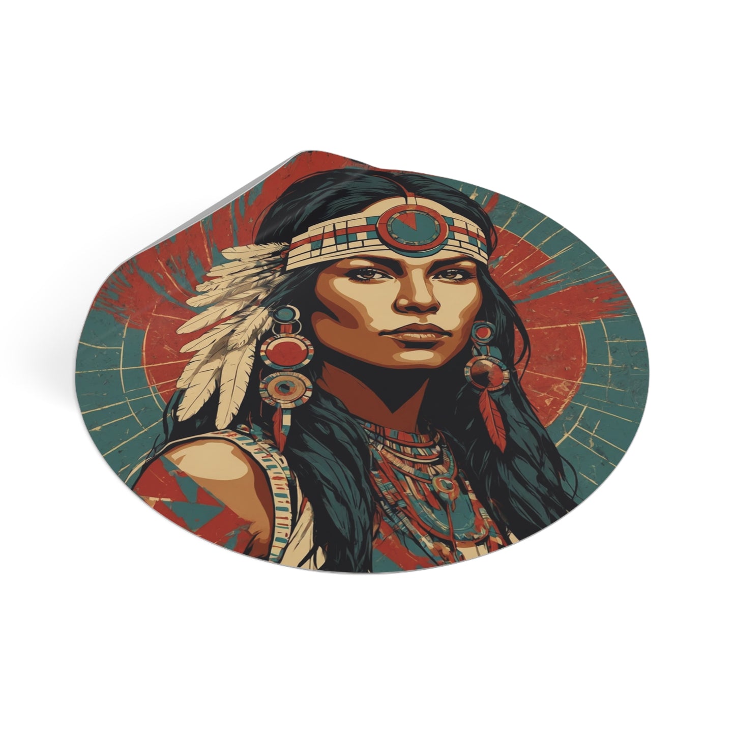 CHIC - Retro Pop Art Woman Round Vinyl Sticker — 8