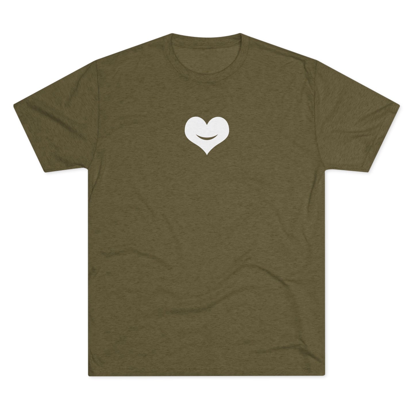 +HEART SMILE WHITE - Unisex Tri-Blend Crew Tee