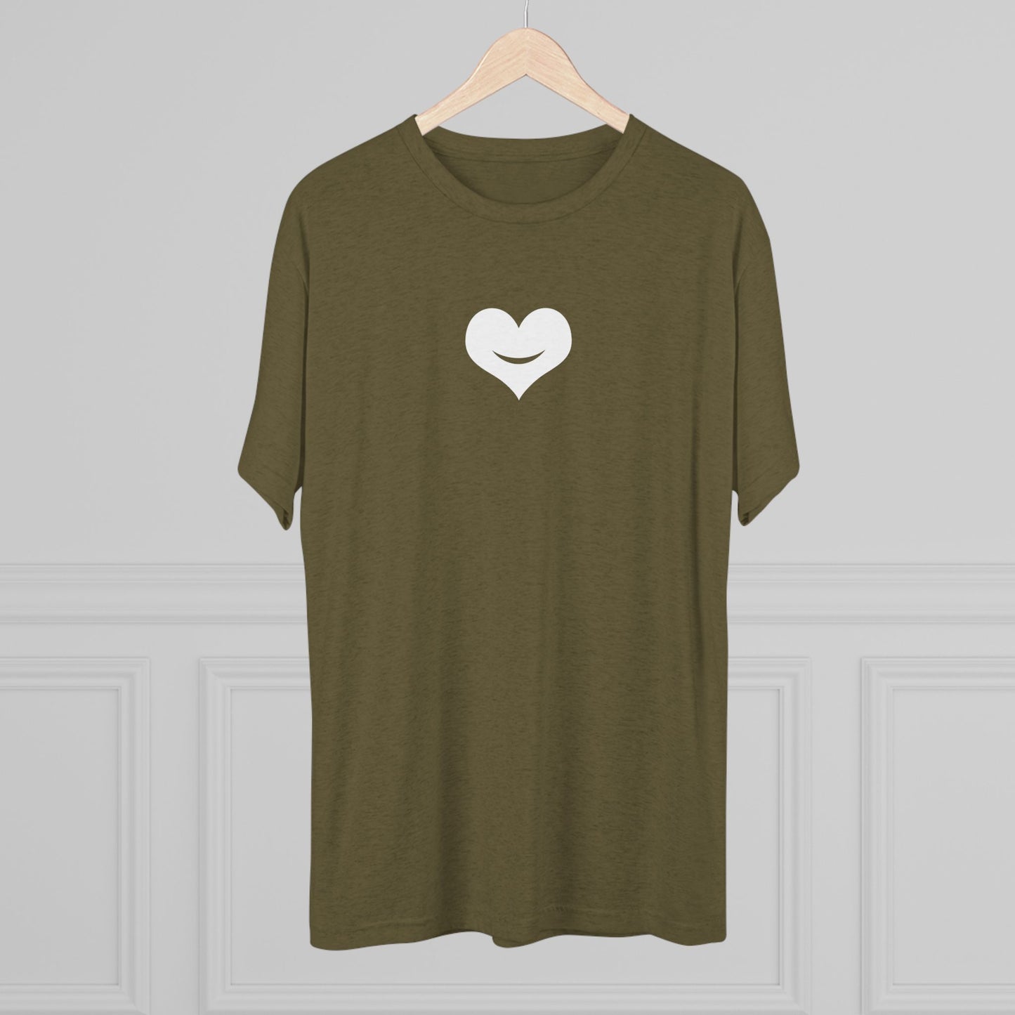 +HEART SMILE WHITE - Unisex Tri-Blend Crew Tee