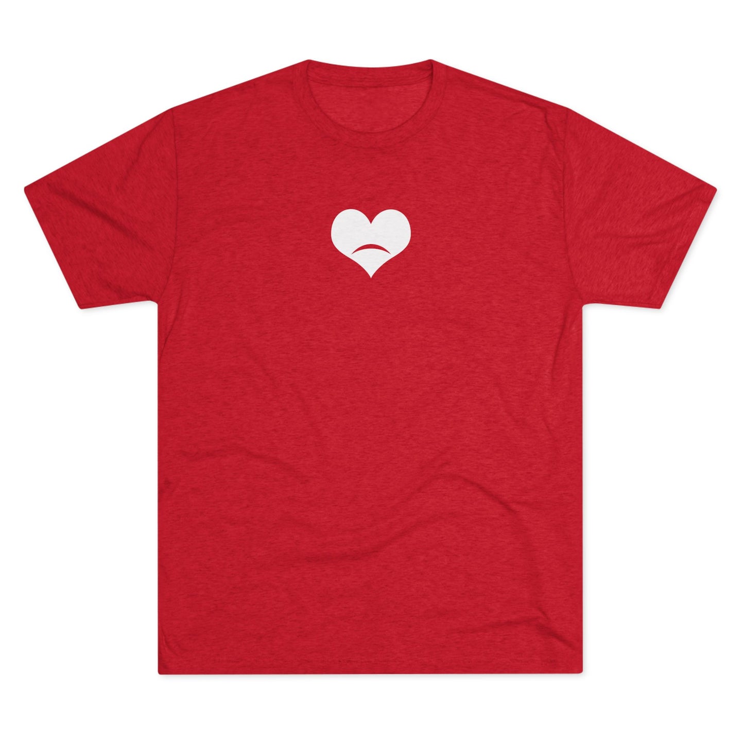 -HEART FROWN WHITE- Unisex Tri-Blend Crew Tee