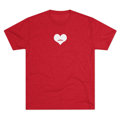 -HEART FROWN WHITE- Unisex Tri-Blend Crew Tee