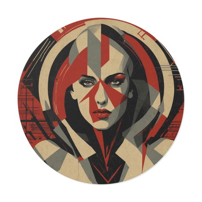 CHIC - Retro Pop Art Woman Round Vinyl Sticker — 2