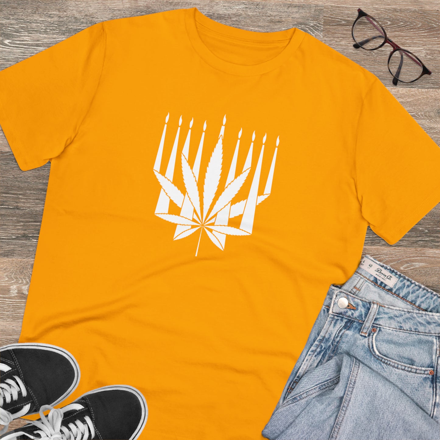 MENORAHJUANA-WHITE - Organic Creator T-shirt - Unisex