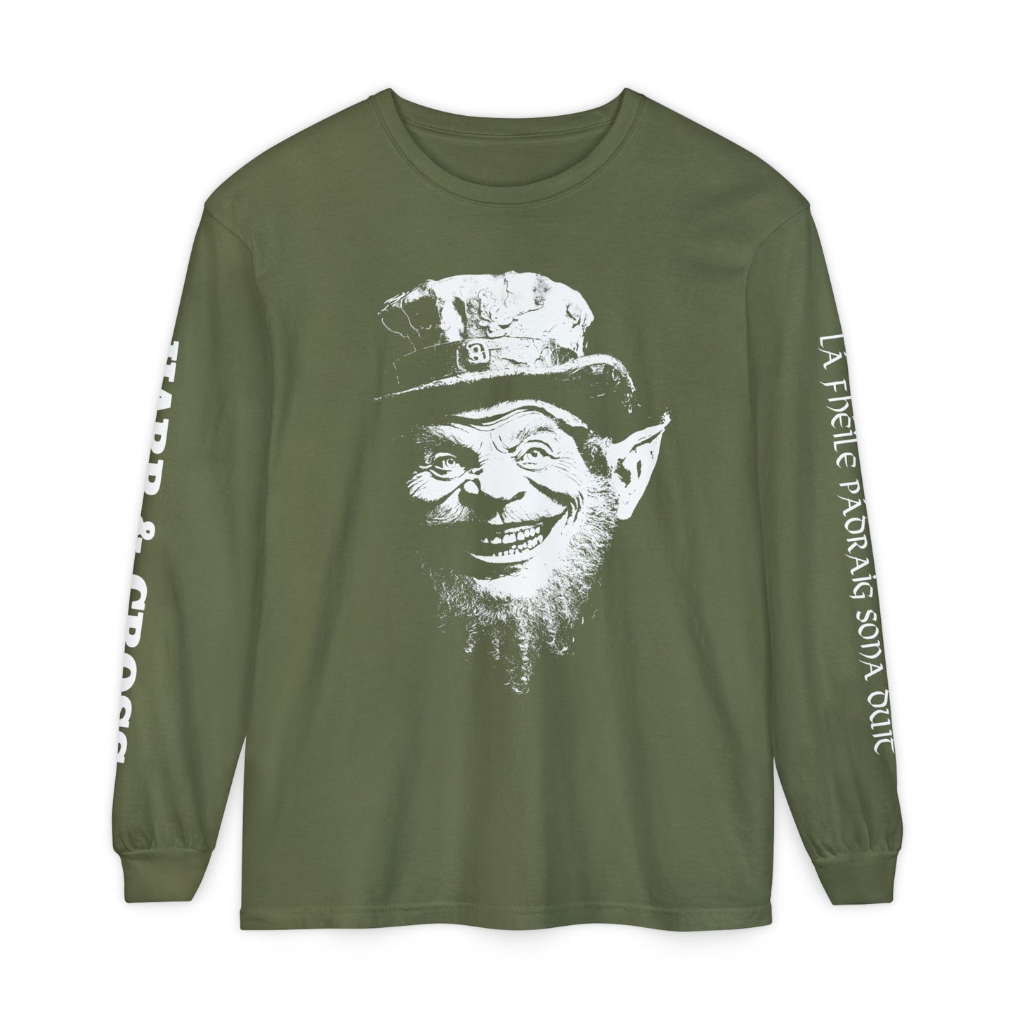 HARP & CROSS - Irish Leprechaun Graphic Long Sleeve T-Shirt-1