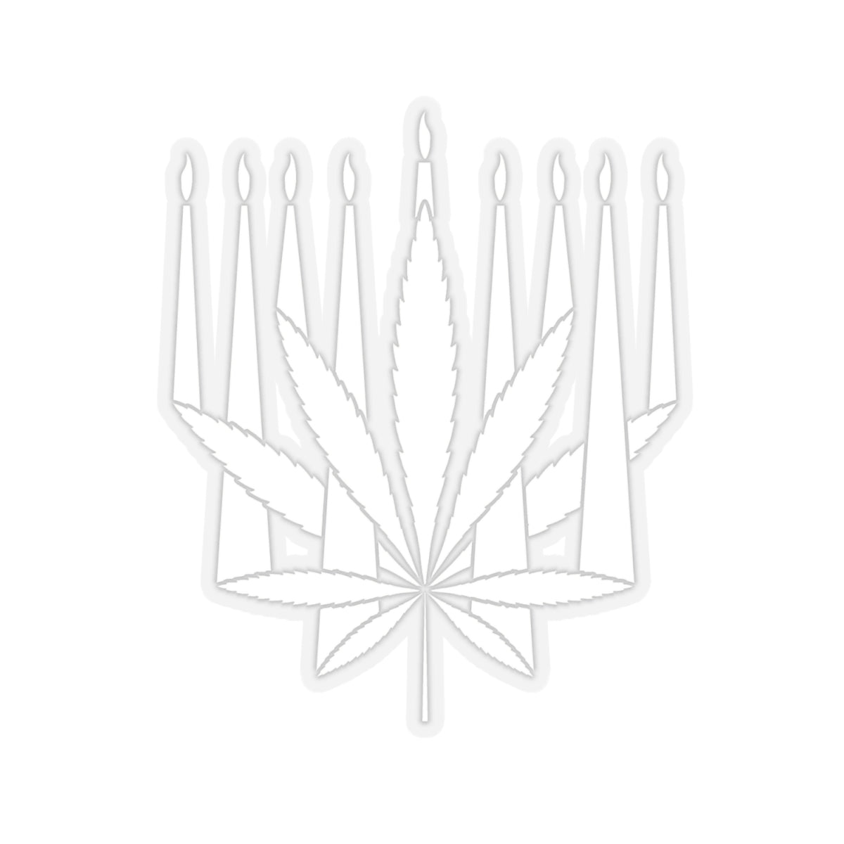 MENORAHJUANA STICKER WHITE - Kiss-Cut Stickers