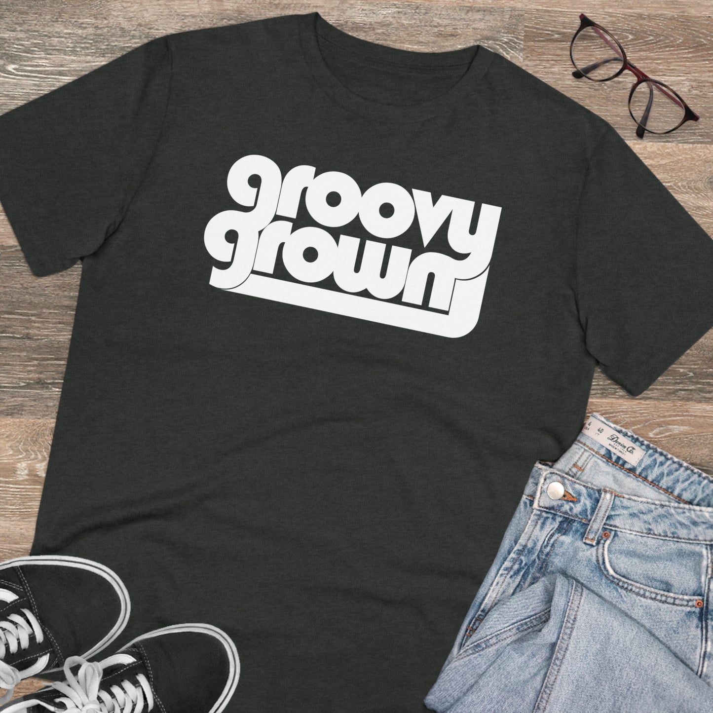GROOVY GROWN - WHITE LOGO - Organic Creator T-shirt - Unisex