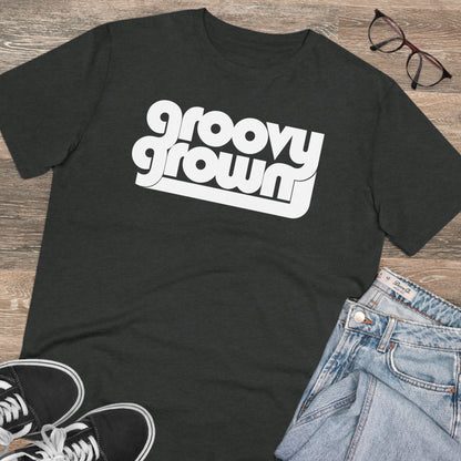 GROOVY GROWN - WHITE LOGO - Organic Creator T-shirt - Unisex