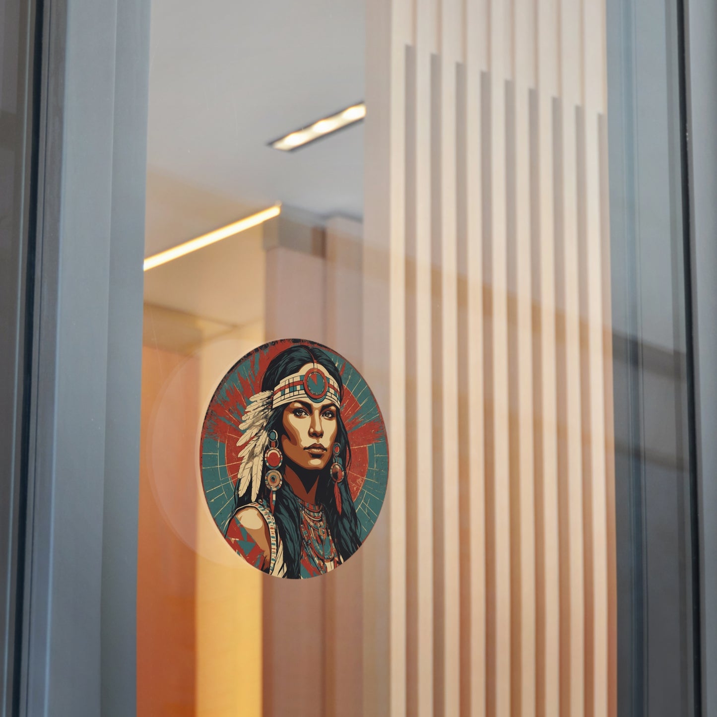 CHIC - Retro Pop Art Woman Round Vinyl Sticker — 8