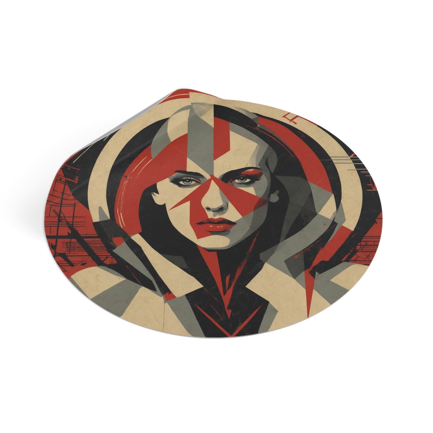 CHIC - Retro Pop Art Woman Round Vinyl Sticker — 2