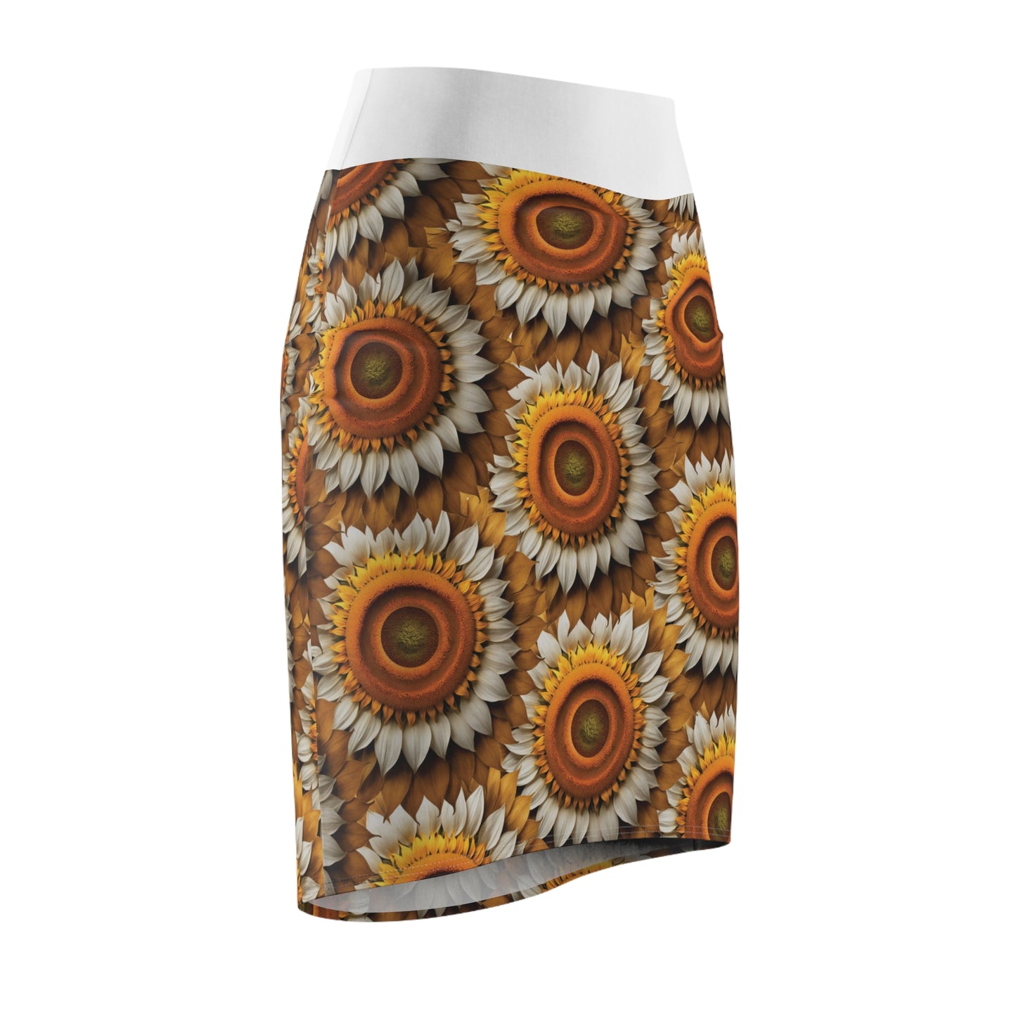 Sunflower Pattern Women's Pencil Skirt - Floral Chic Fashion