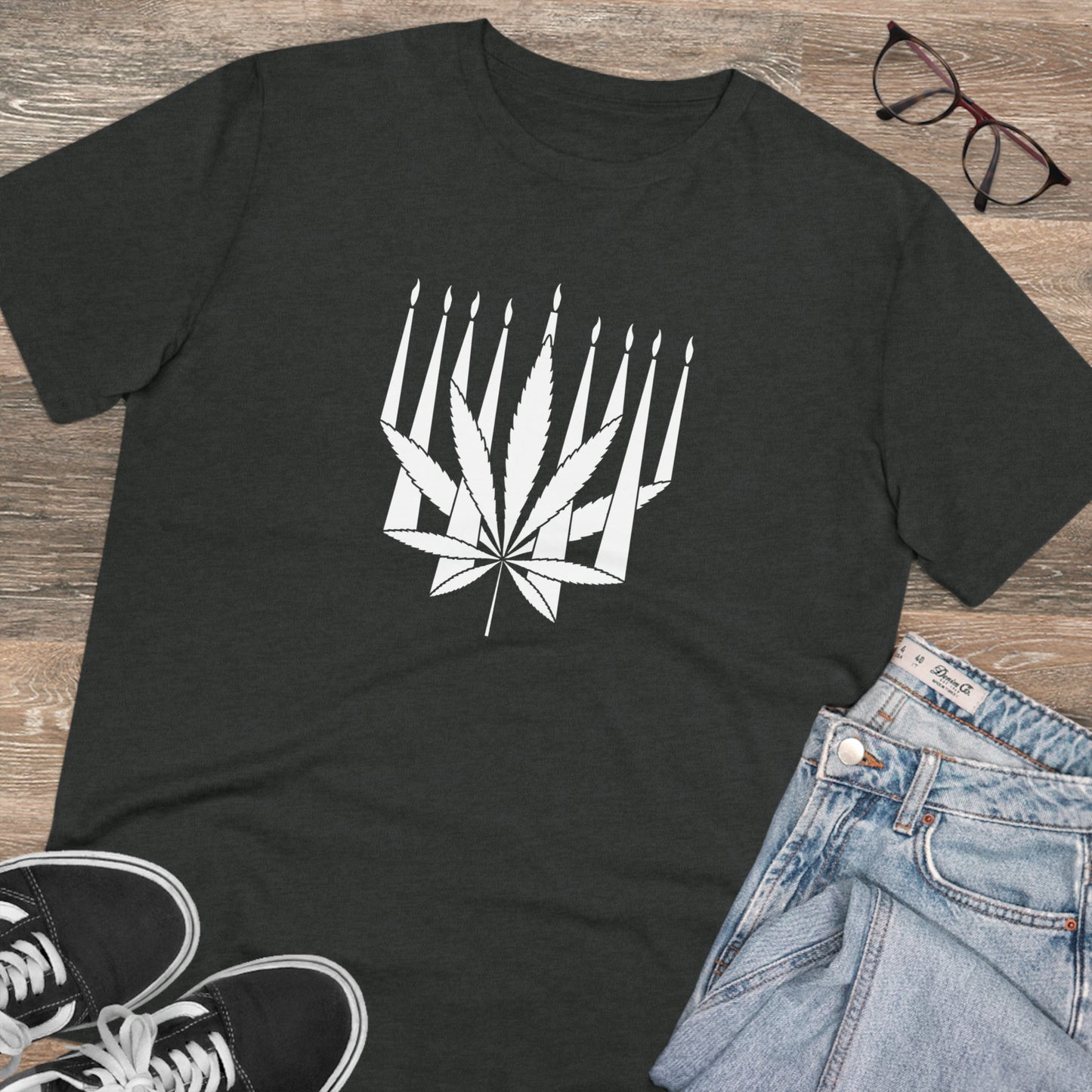 MENORAHJUANA-WHITE - Organic Creator T-shirt - Unisex