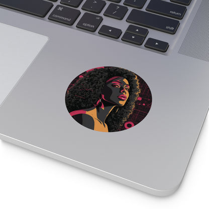 CHIC - Retro Pop Art Woman Round Vinyl Sticker — 7