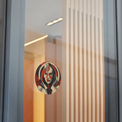 CHIC - Retro Pop Art Woman Round Vinyl Sticker — 2