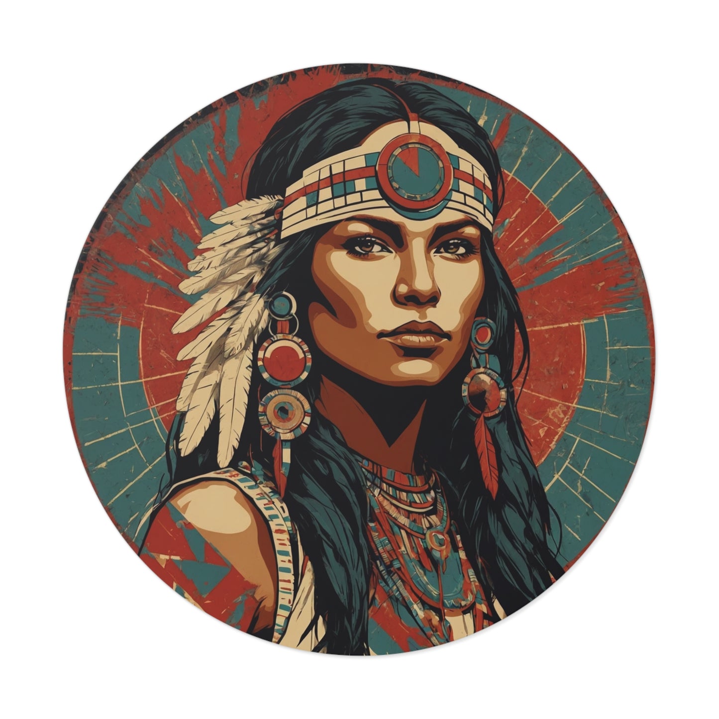 CHIC - Retro Pop Art Woman Round Vinyl Sticker — 8