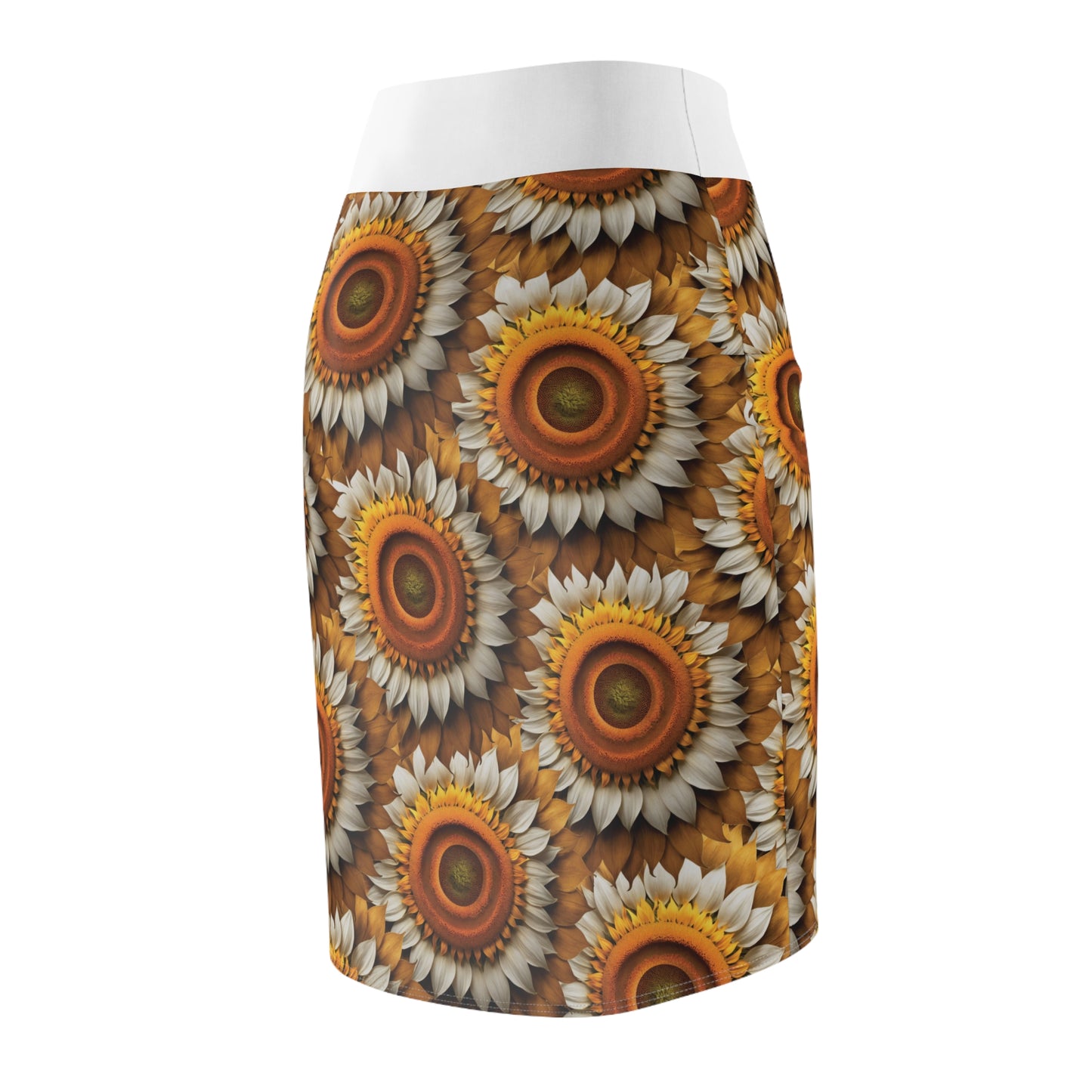 Sunflower Pattern Women's Pencil Skirt - Floral Chic Fashion