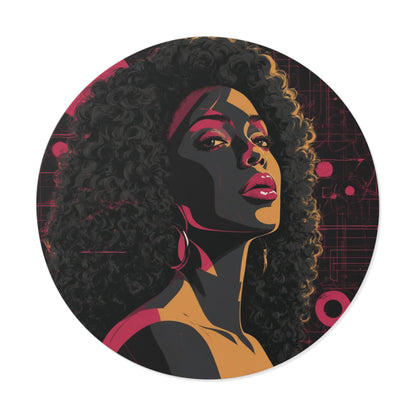 CHIC - Retro Pop Art Woman Round Vinyl Sticker — 7
