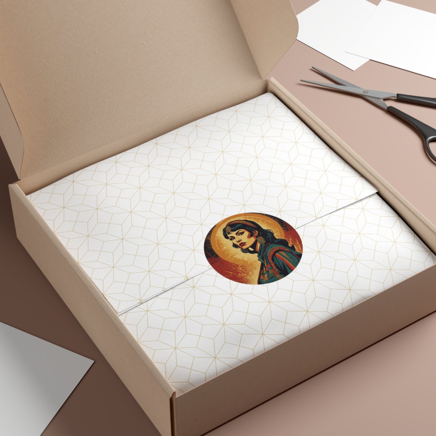 CHIC - Retro Pop Art Woman Round Vinyl Sticker — 9