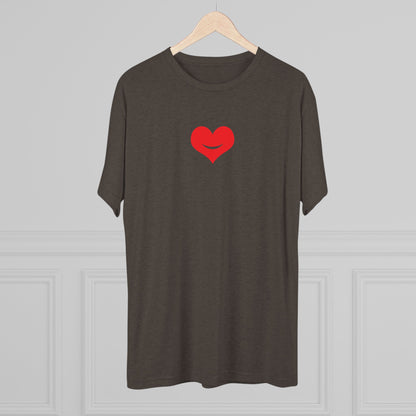 +HEART SMILE RED - Unisex Tri-Blend Crew Tee