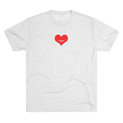 +HEART SMILE RED - Unisex Tri-Blend Crew Tee